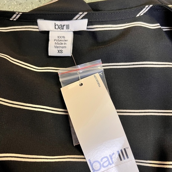 Black and white stripe BAR III wrap dress size XS. - Picture 10 of 14